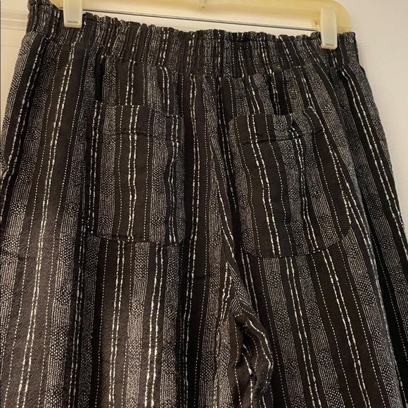 Time and Tru Wide Leg Palazzo Pants Size S Elastic Waist Relaxed Fit Linen Blend - Picture 7 of 15